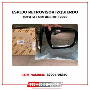 Espejo Retrovisor Izquierdo Toyota Fortune 2011-2020
